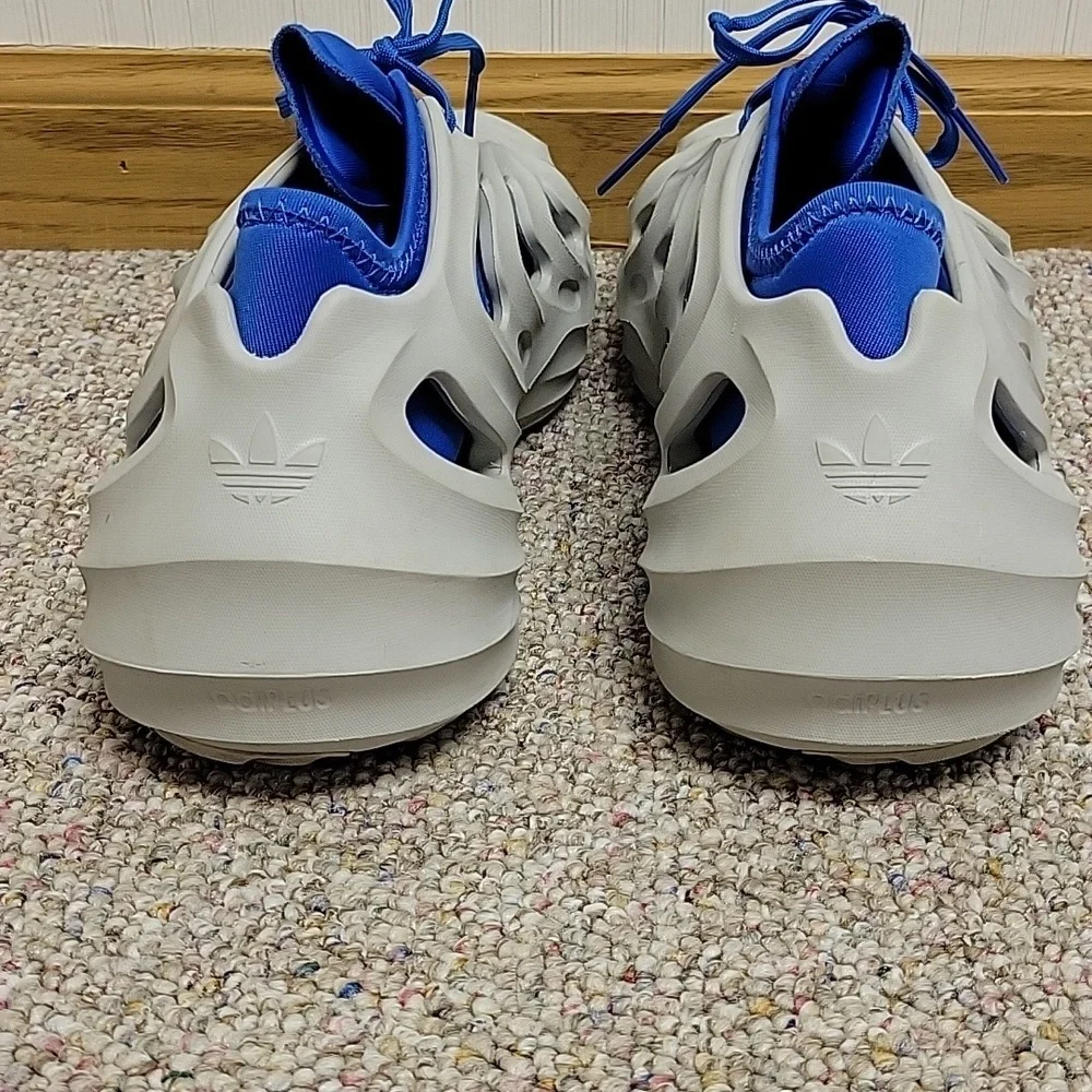 Adidas Mens Adiform Q Grey And Blue Sz 8.5 Used